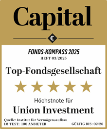 VermögenPlus Nachhaltig Grafik: Auszeichnung Capital Höchstnote als Top-Fondsgesellschaft